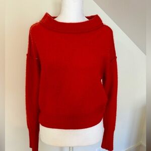 Free People Red Cowl Neck Sweater